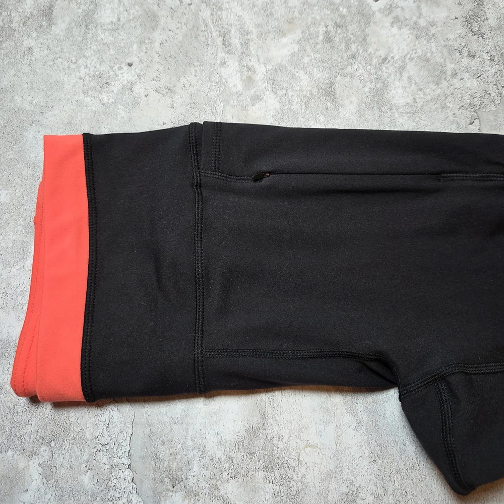 Reebok Leggings Women's Med Black High Rise Side Pockets Performance Activewear - Picture 8 of 16